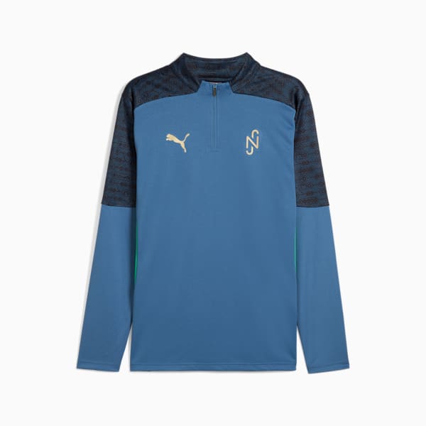 Camiseta con cierre de un cuarto "BNA" de PUMA x NEYMAR JR para hombre, Blue Horizon-Marine Blue, extralarge